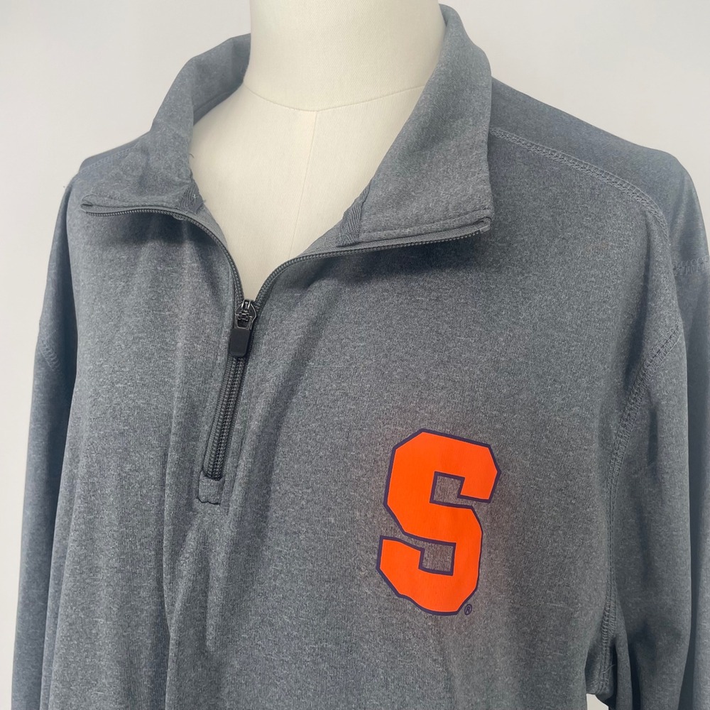 Champion Syracuse University Pullover Quarter Zip Long Sleeve Gray Women's XL - Picture 2 of 8